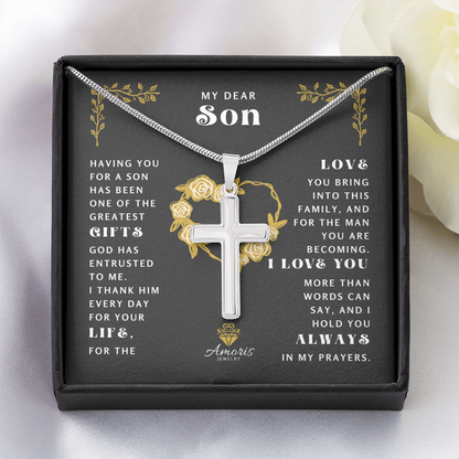 My Dear Son "I Love You" Cross Necklace