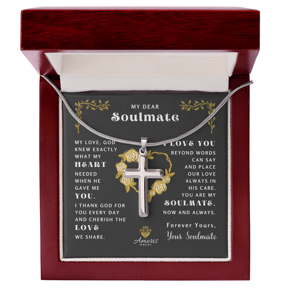 My Dear Soulmate "What My Heart Needed" Cross Necklace