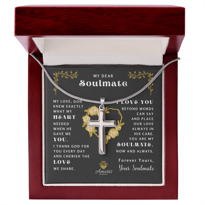 My Dear Soulmate "What My Heart Needed" Cross Necklace