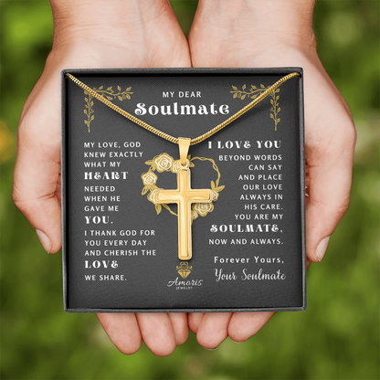 My Dear Soulmate "What My Heart Needed" Cross Necklace