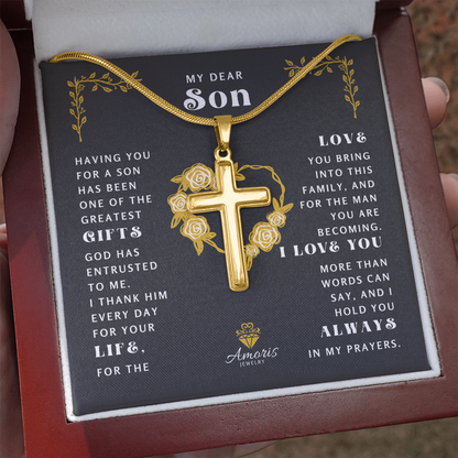 My Dear Son "I Love You" Cross Necklace