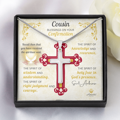 Cousin On Your Confirmation Personalized Cross Necklace