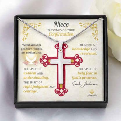 Niece Blessings On Your Confirmation Personalized Cross Necklace