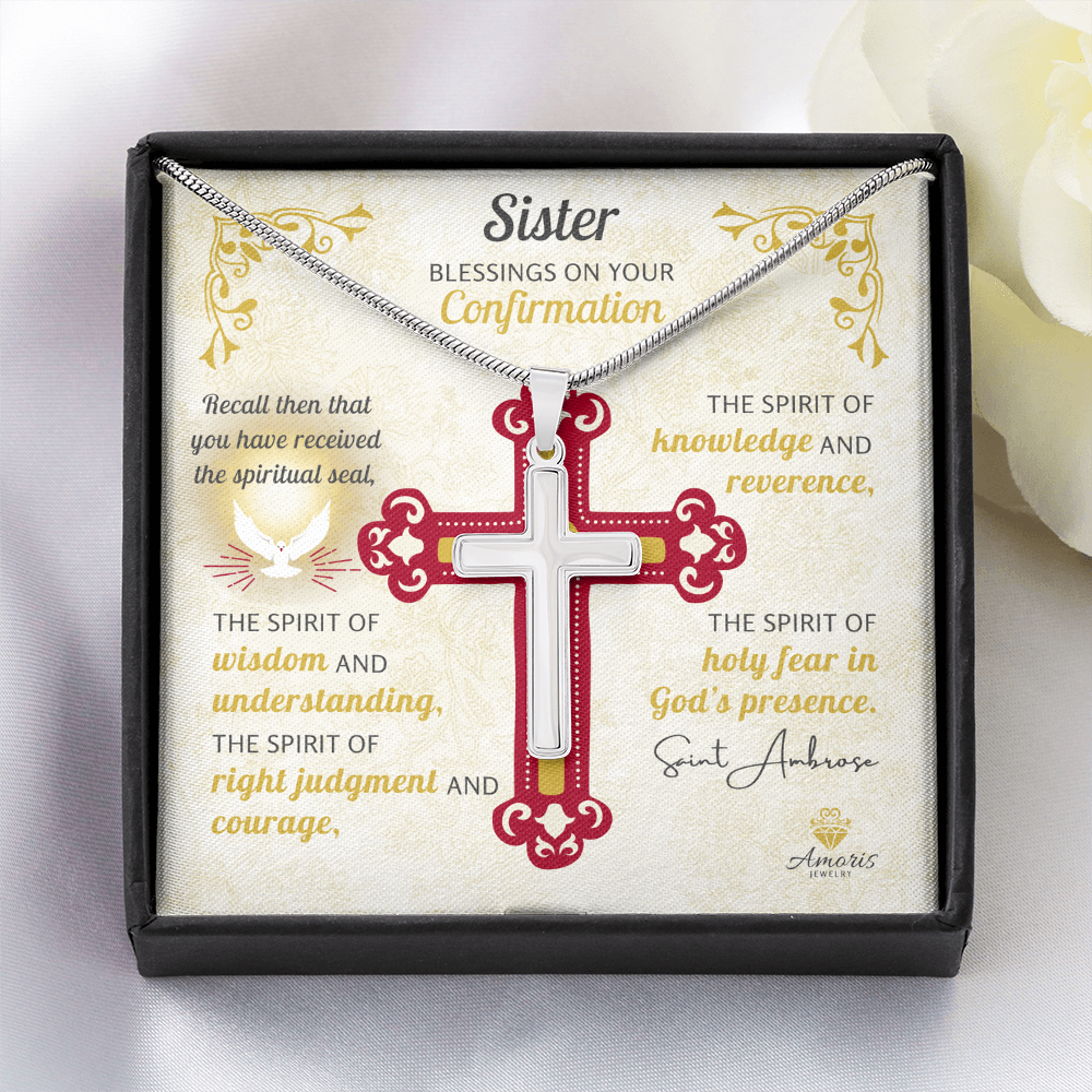Sister Blessings On Your Confirmation Personalized Cross Necklace