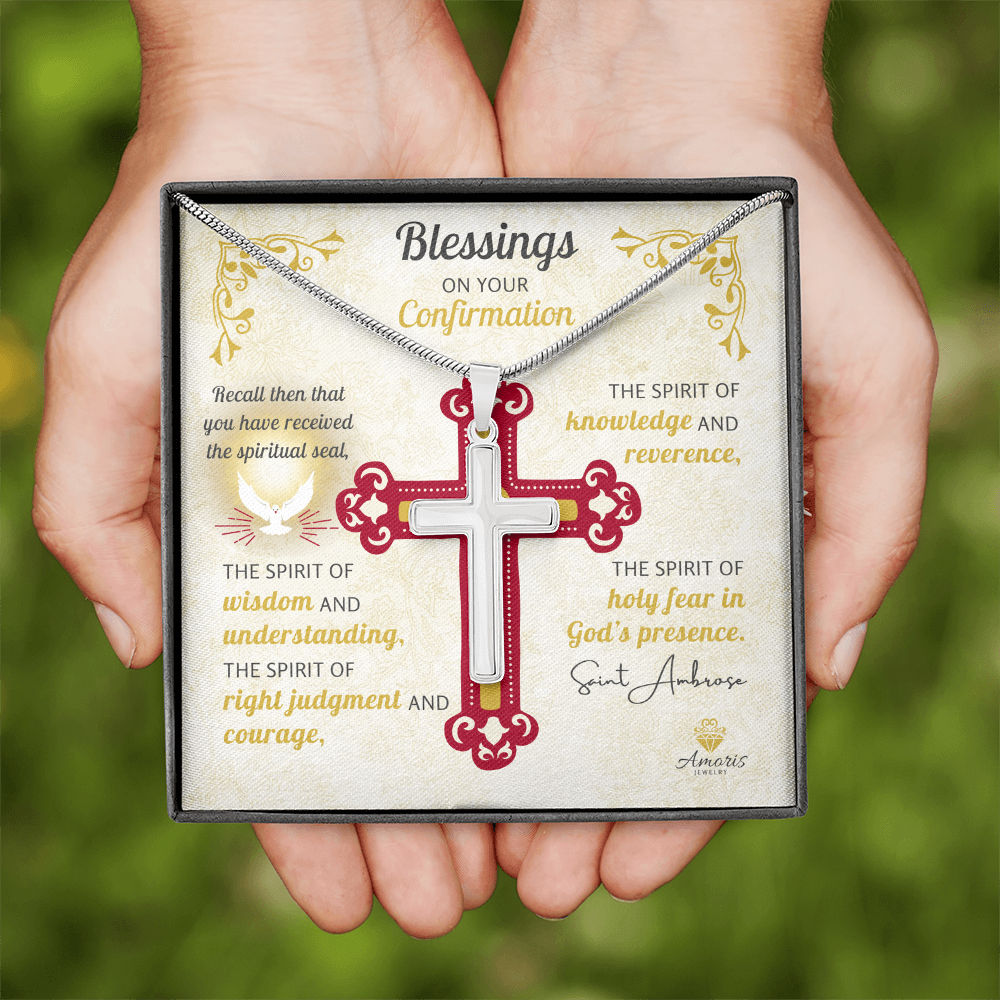 Blessings On Your Confirmation Personalized Cross Necklace