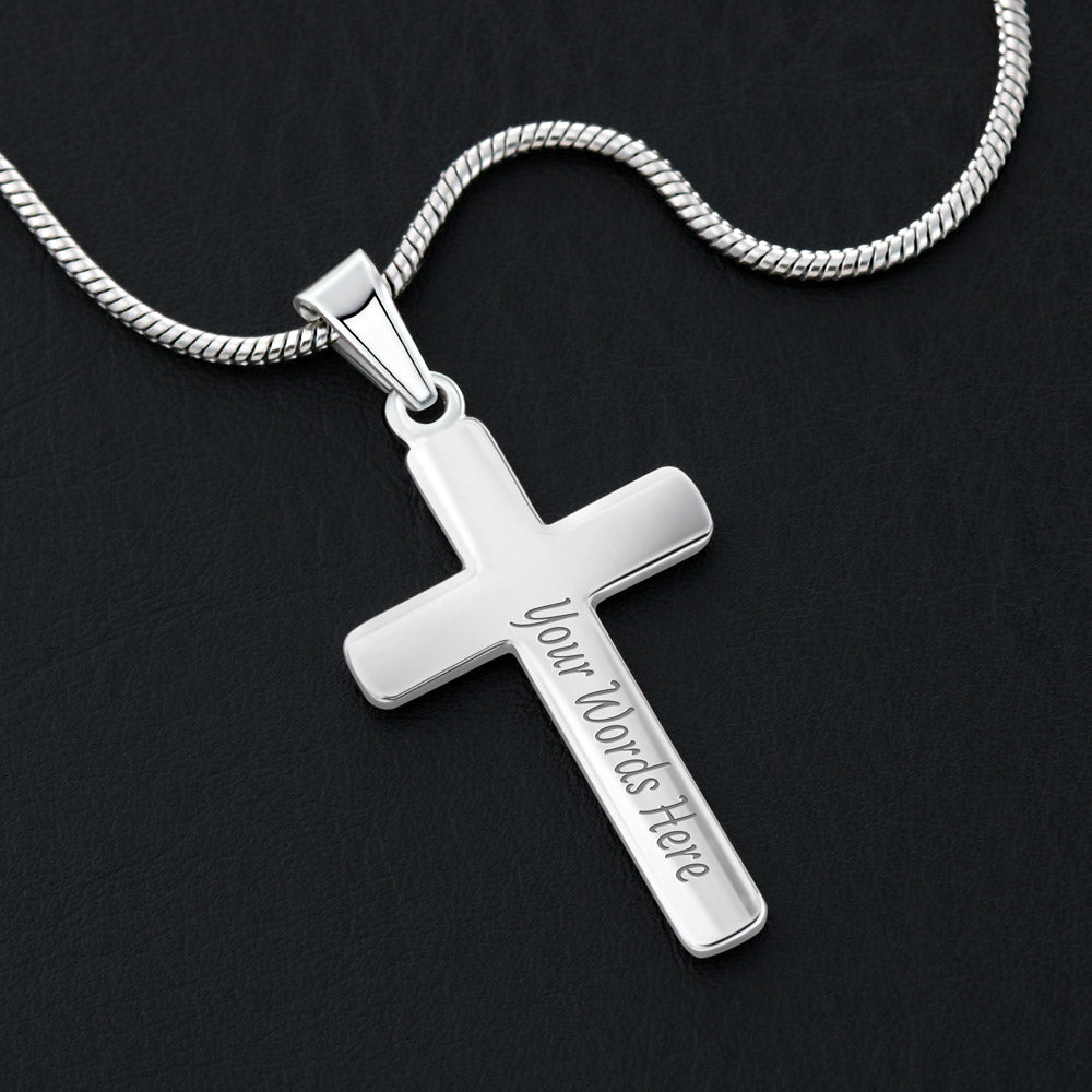 Grandson First Holy Communion Personalized Cross Necklace