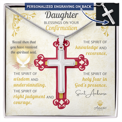 Daughter Blessings On Your Confirmation Personalized Cross Necklace
