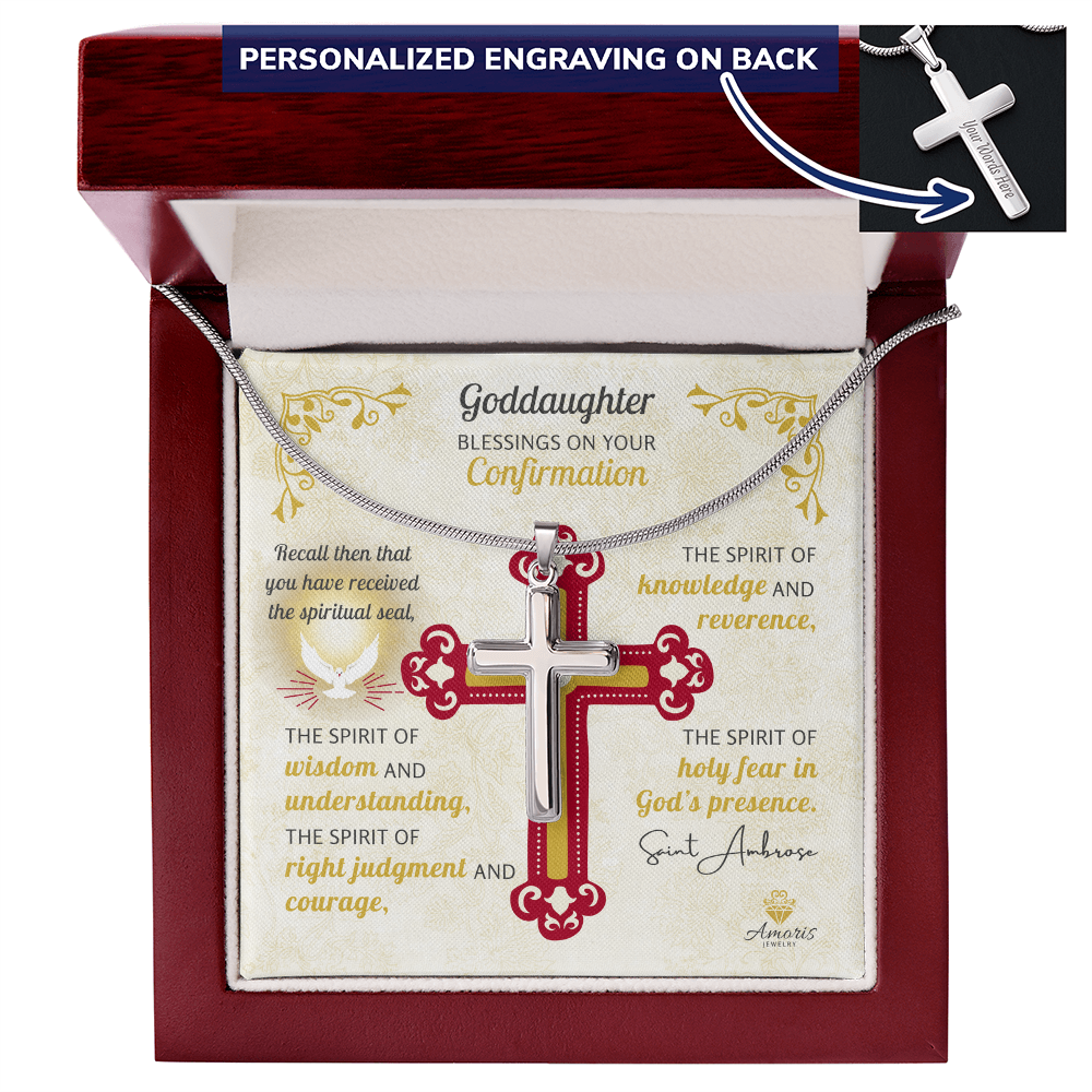 Goddaughter Blessings On Your Confirmation Personalized Cross Necklace