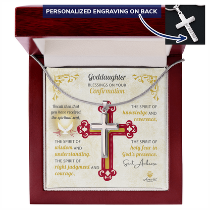 Goddaughter Blessings On Your Confirmation Personalized Cross Necklace