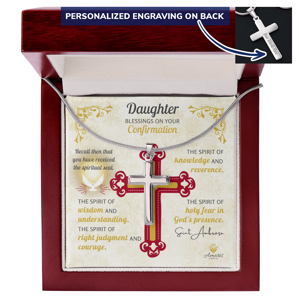 Daughter Blessings On Your Confirmation Personalized Cross Necklace