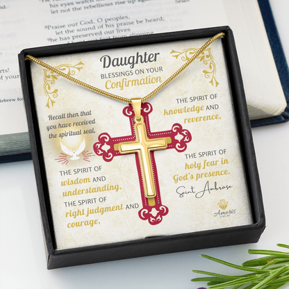 Daughter Blessings On Your Confirmation Personalized Cross Necklace