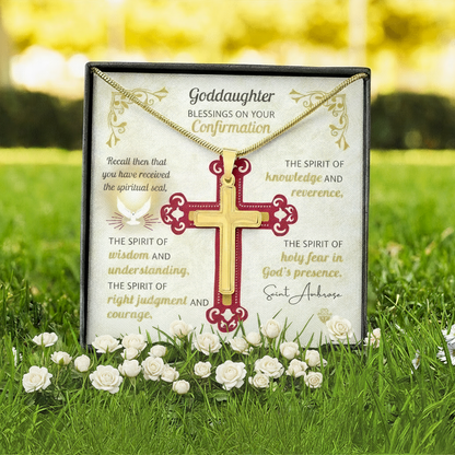 Goddaughter Blessings On Your Confirmation Personalized Cross Necklace