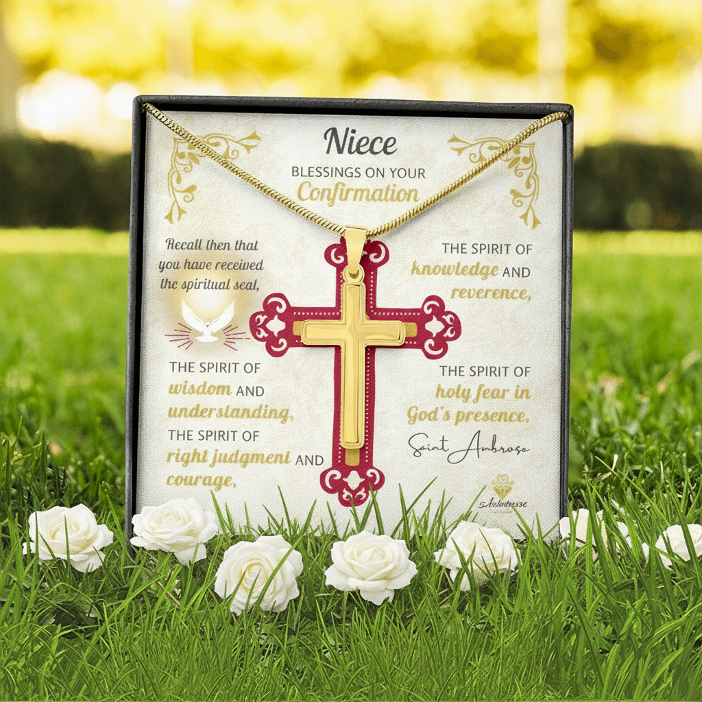 Niece Blessings On Your Confirmation Personalized Cross Necklace