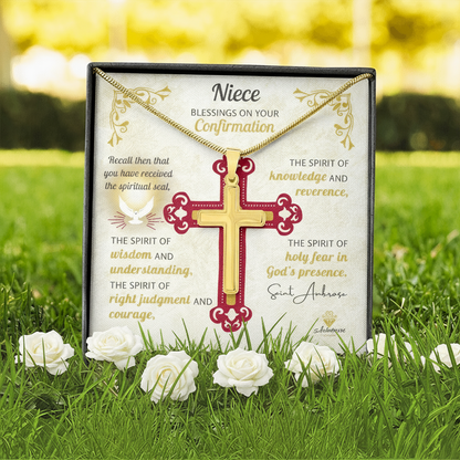 Niece Blessings On Your Confirmation Personalized Cross Necklace