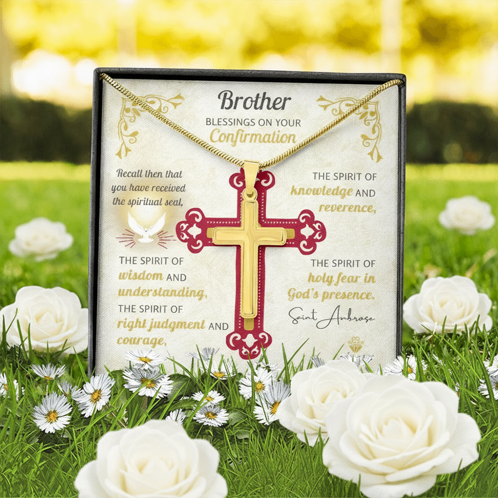 Brother Blessings On Your Confirmation Personalized Cross Necklace