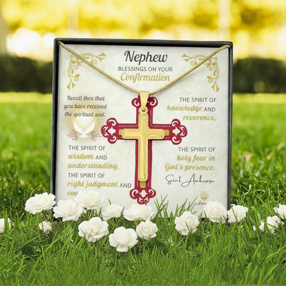 Nephew Blessings On Your Confirmation Personalized Cross Necklace
