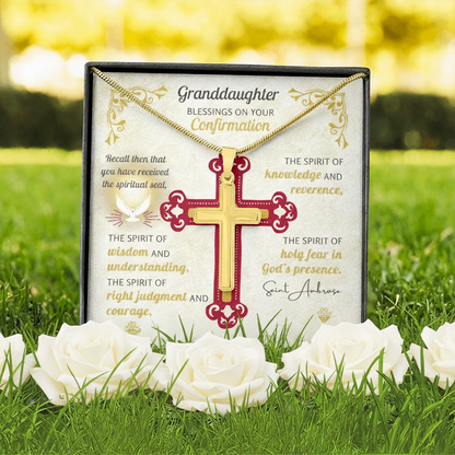 Granddaughter Blessings On Your Confirmation Personalized Cross Necklace