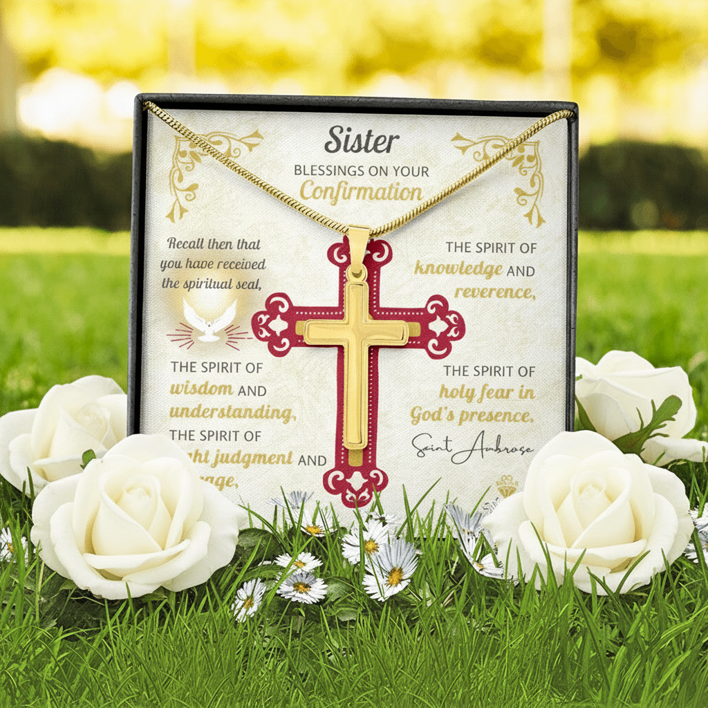 Sister Blessings On Your Confirmation Personalized Cross Necklace