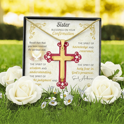 Sister Blessings On Your Confirmation Personalized Cross Necklace