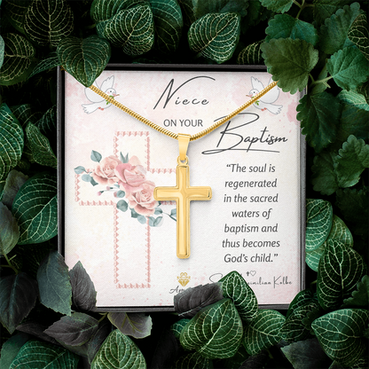 Niece On Your Baptism Personalized Cross Necklace