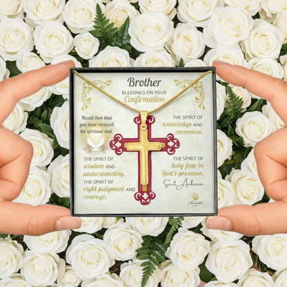 Brother Blessings On Your Confirmation Personalized Cross Necklace