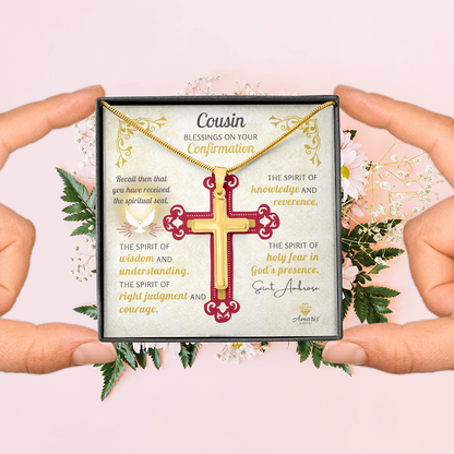 Cousin On Your Confirmation Personalized Cross Necklace