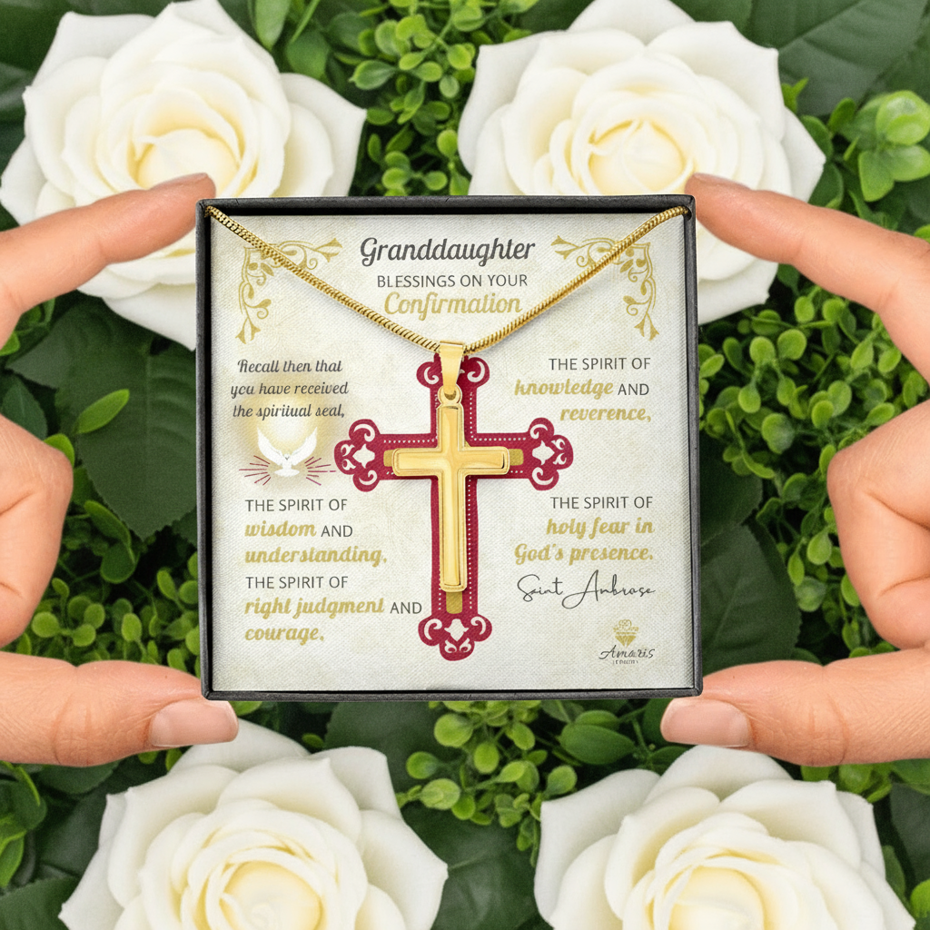 Granddaughter Blessings On Your Confirmation Personalized Cross Necklace