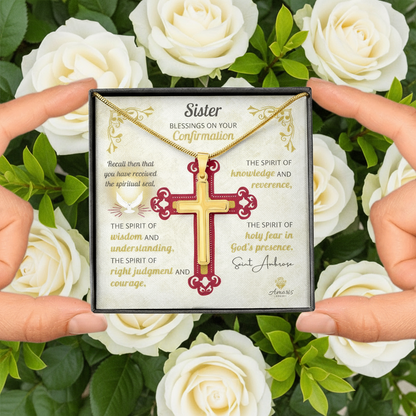 Sister Blessings On Your Confirmation Personalized Cross Necklace