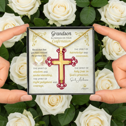 Grandson Blessings On Your Confirmation Personalized Cross Necklace