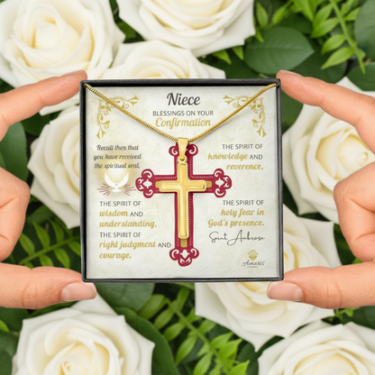 Niece Blessings On Your Confirmation Personalized Cross Necklace