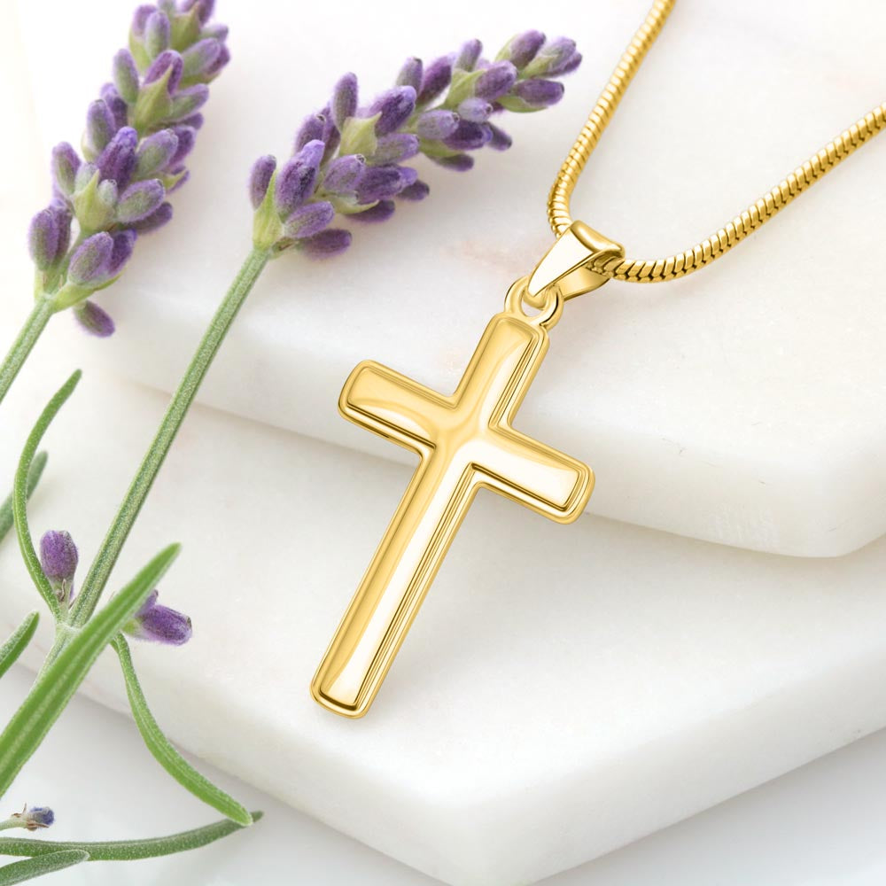 Grandson First Holy Communion Personalized Cross Necklace