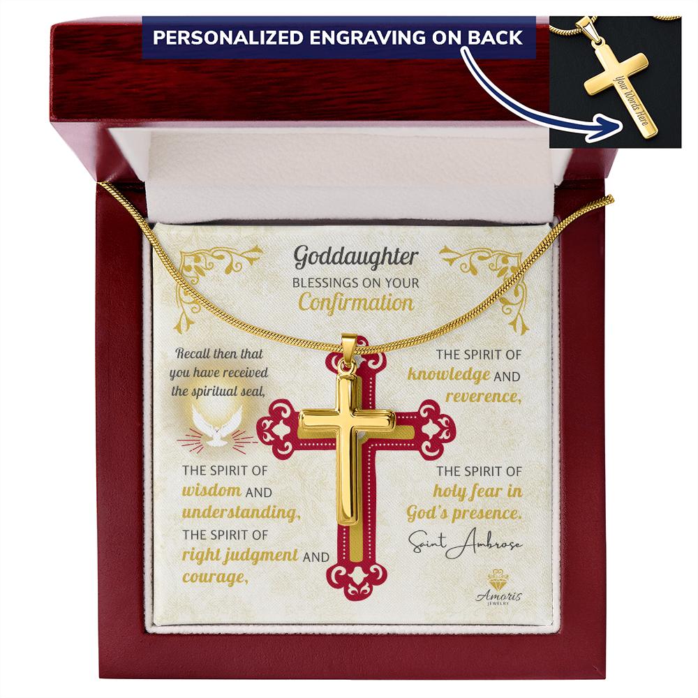 Goddaughter Blessings On Your Confirmation Personalized Cross Necklace