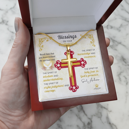 Blessings On Your Confirmation Personalized Cross Necklace
