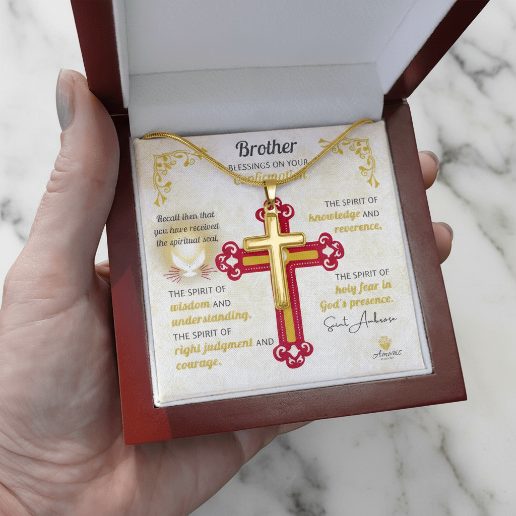 Brother Blessings On Your Confirmation Personalized Cross Necklace