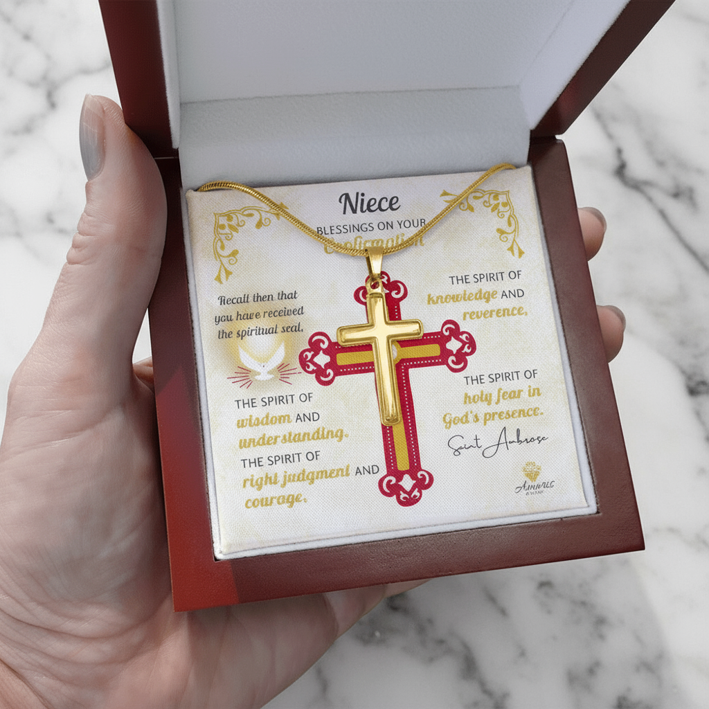 Niece Blessings On Your Confirmation Personalized Cross Necklace