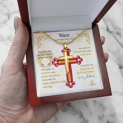 Niece Blessings On Your Confirmation Personalized Cross Necklace