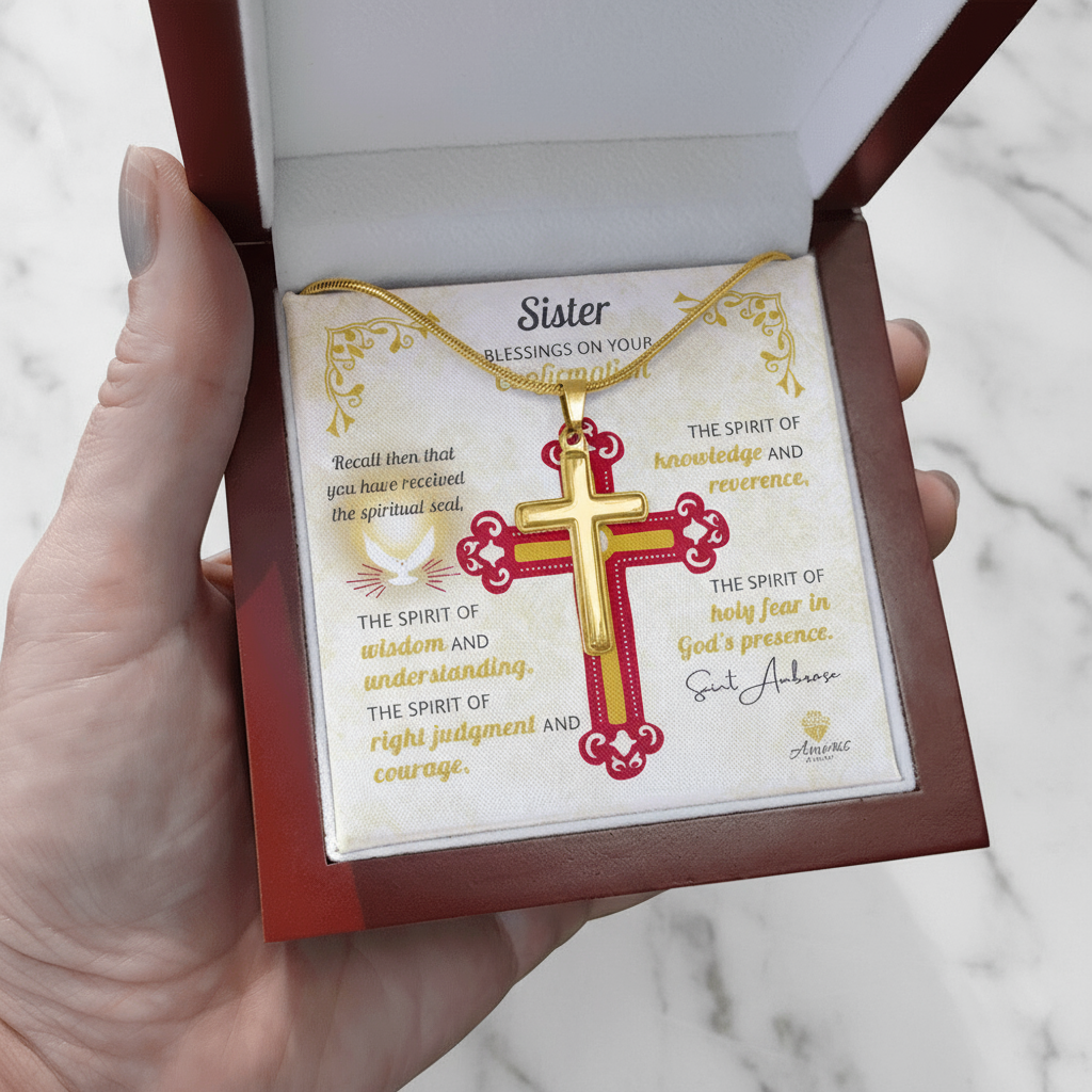 Sister Blessings On Your Confirmation Personalized Cross Necklace