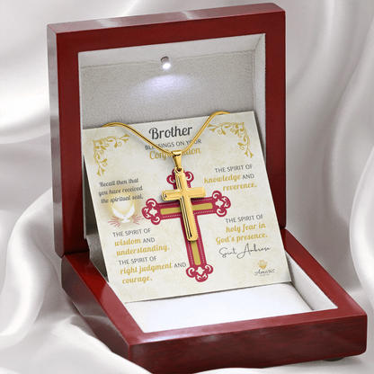 Brother Blessings On Your Confirmation Personalized Cross Necklace