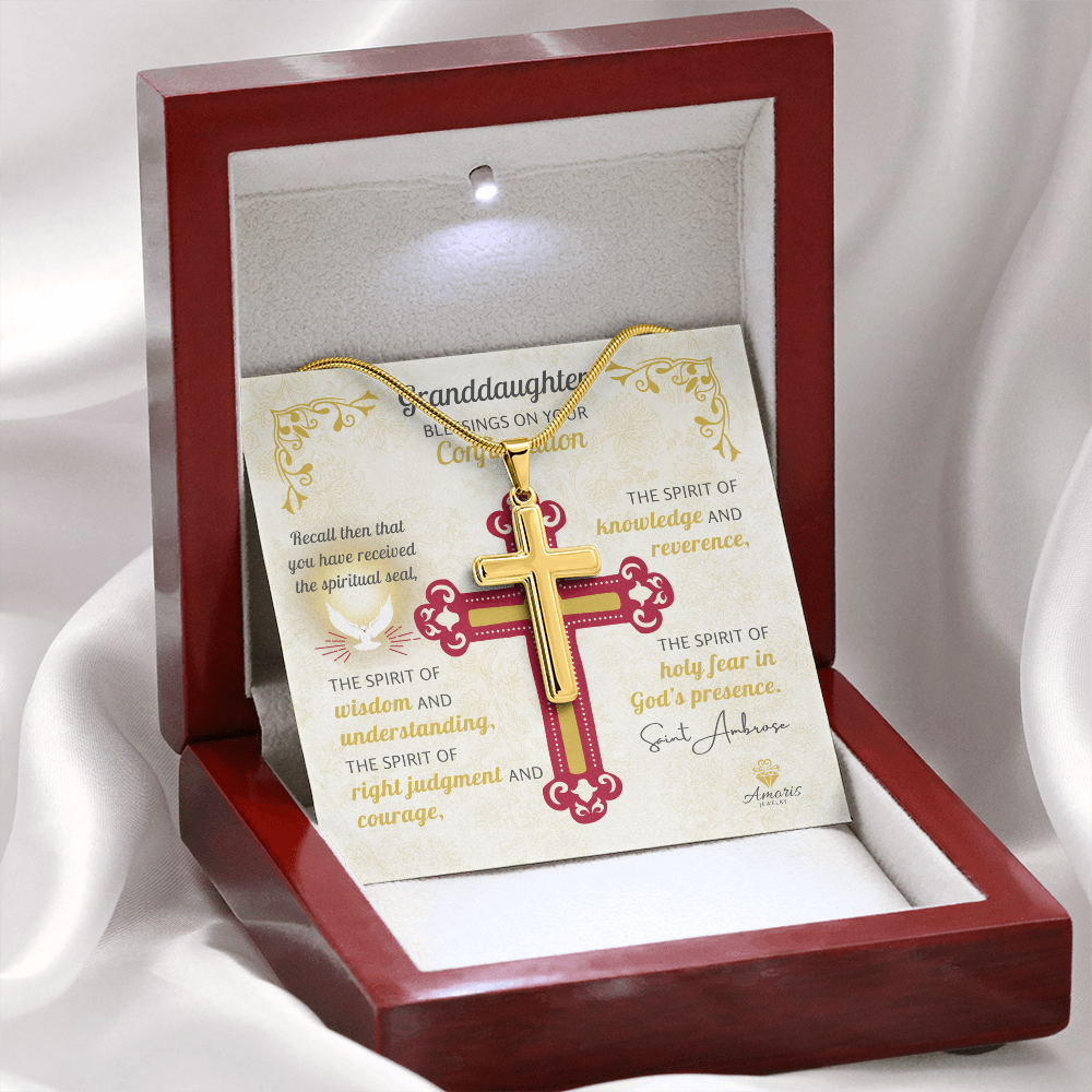 Granddaughter Blessings On Your Confirmation Personalized Cross Necklace