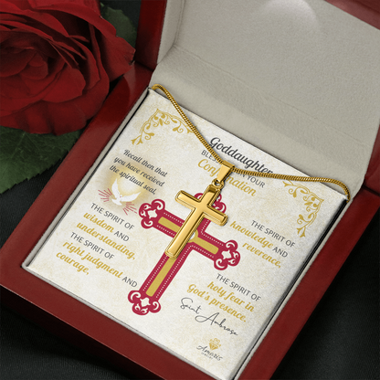 Goddaughter Blessings On Your Confirmation Personalized Cross Necklace