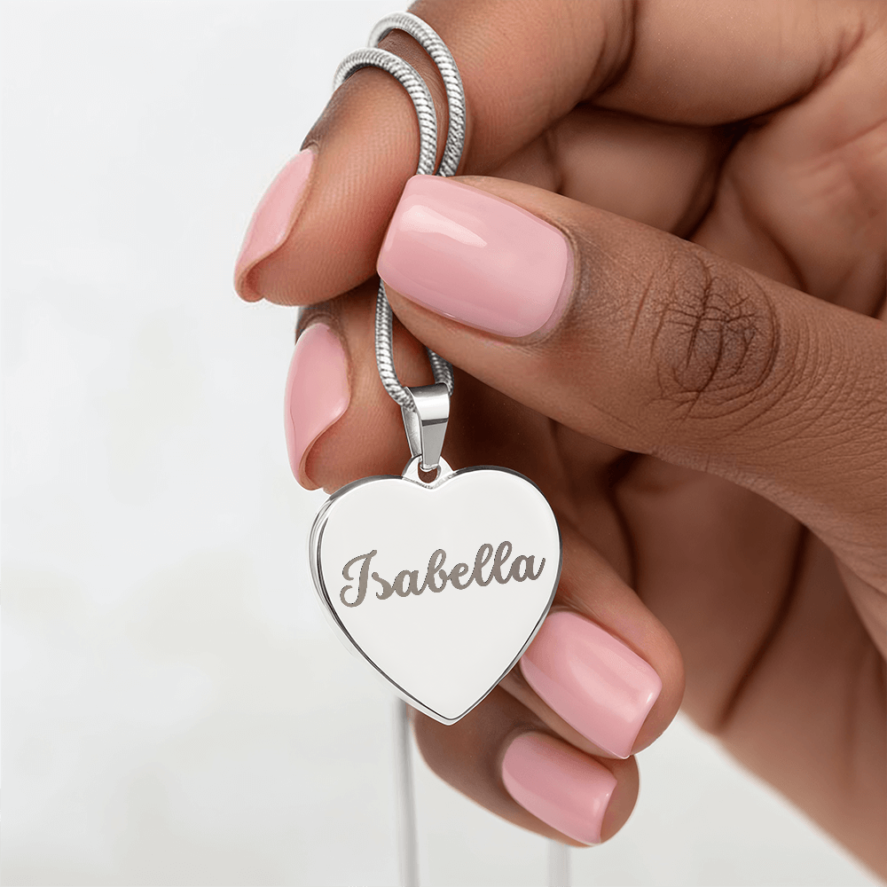 Custom Name and Birthstone Heart Necklace – Personalized Gift in Stainless Steel