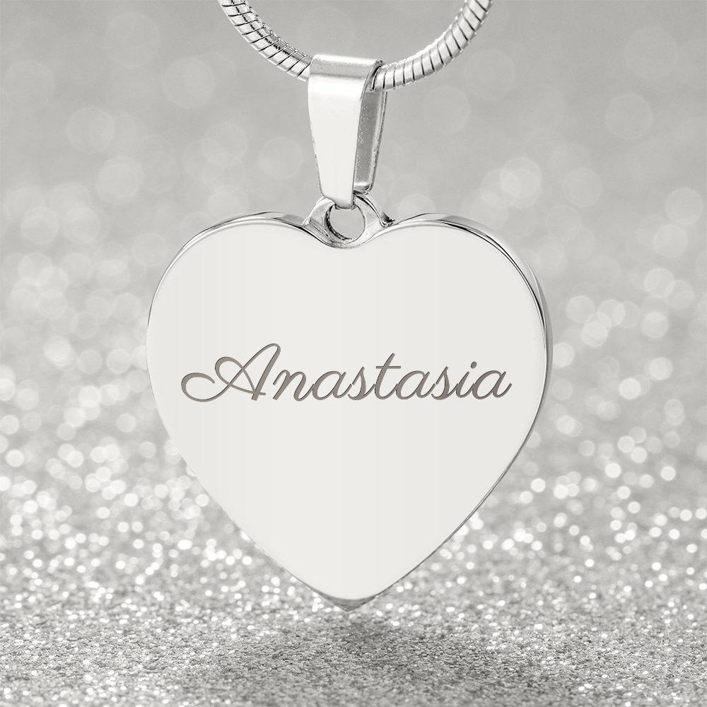 Custom Name and Birthstone Heart Necklace – Personalized Gift in Stainless Steel