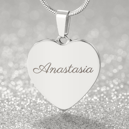 Custom Name and Birthstone Heart Necklace – Personalized Gift in Stainless Steel