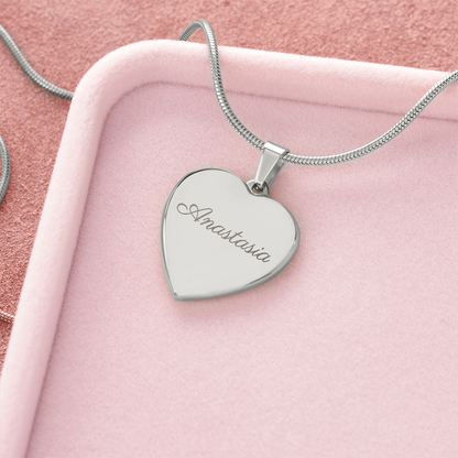 Custom Name and Birthstone Heart Necklace – Personalized Gift in Stainless Steel