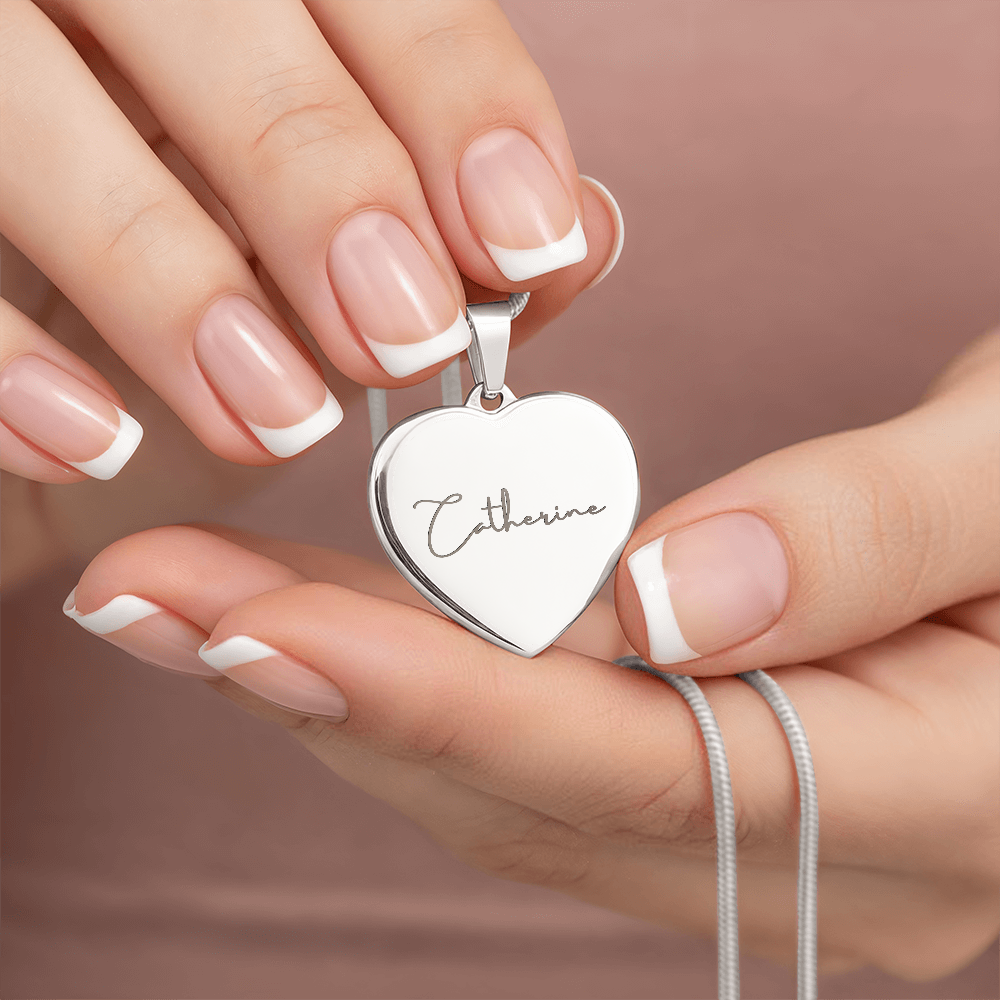 Custom Name and Birthstone Heart Necklace – Personalized Gift in Stainless Steel