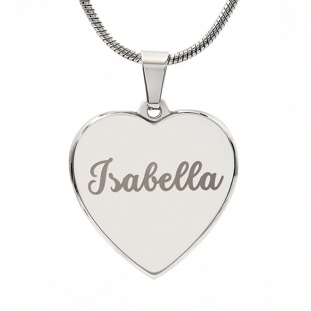 Custom Name and Birthstone Heart Necklace – Personalized Gift in Stainless Steel