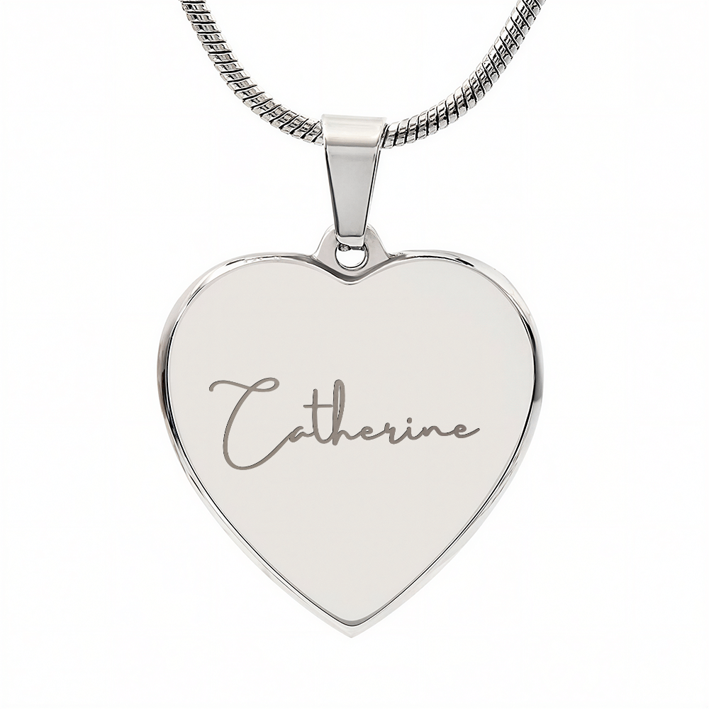 Custom Name and Birthstone Heart Necklace – Personalized Gift in Stainless Steel
