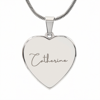 Custom Name and Birthstone Heart Necklace – Personalized Gift in Stainless Steel