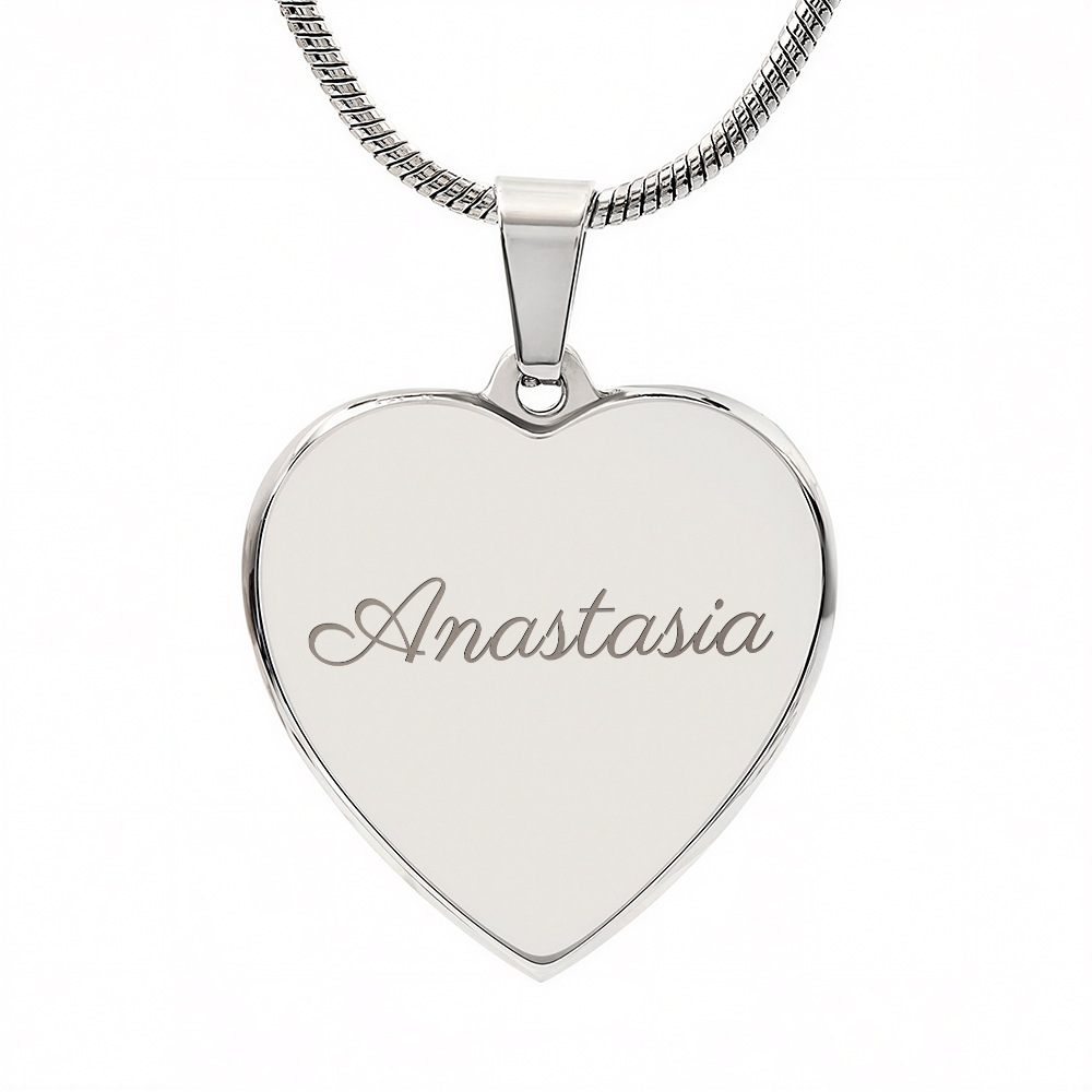 Custom Name and Birthstone Heart Necklace – Personalized Gift in Stainless Steel