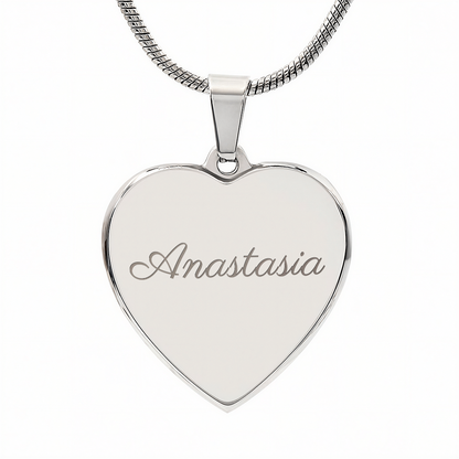 Custom Name and Birthstone Heart Necklace – Personalized Gift in Stainless Steel